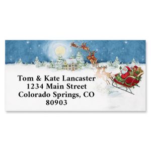 Santa's Journey Border Address Labels