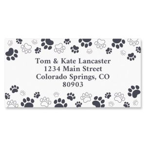 Paw Prints Border Address Labels