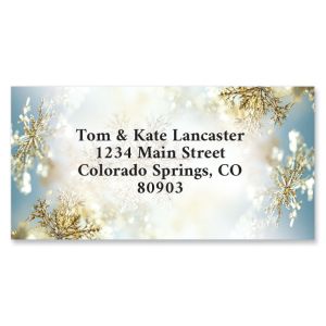 Snowflake Crystals Border Address Labels