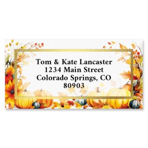 Golden Pumpkins Border Address Labels