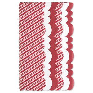 Candy Cane Stripe Scalloped Edge Tissue Paper Sheets