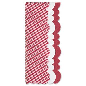 Candy Cane Stripe Scalloped Edge Tissue Paper Sheets