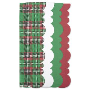 Holiday Kilt Scalloped Edge Tissue Paper Sheets