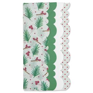 Christmas Pine Scalloped Edge Tissue Paper Sheets
