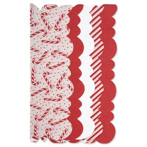 Candy Cane Fun Scalloped Edge Tissue Paper Sheets