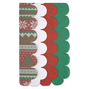 Christmas Sweater Scalloped Edge Tissue Paper Sheets