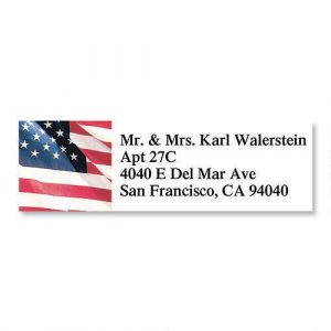 30 Custom USA Patriotic Girl Personalized Address Labels 