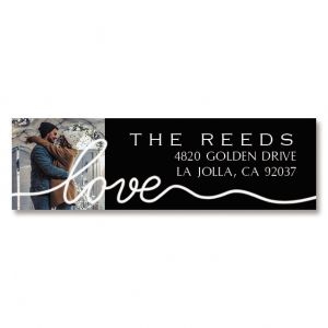 Love White Caption Classic Photo Personalized Address Labels