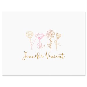 Daisy Path Personalized Note Cards by FineStationery