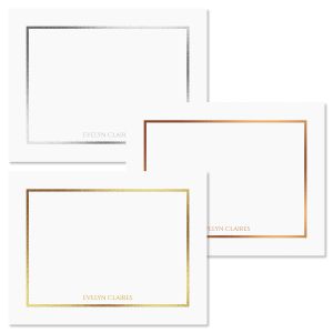 Foil Border Personalized Note Cards by FineStationery