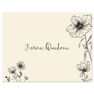 Floral Corners Personalized Note Cards by FineStationery