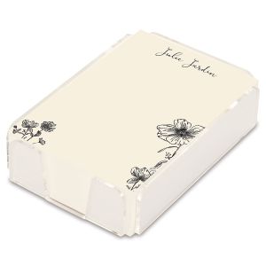 Floral Corners Personalized Notes in a Tray by FineStationery