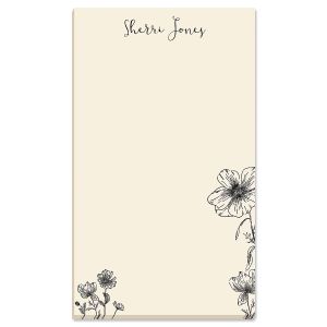 Floral Corners Personalized Notepad by FineStationery