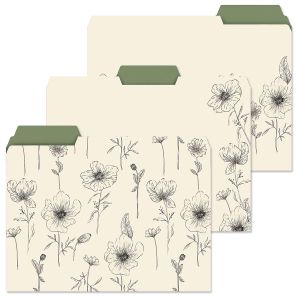 Floral Corners File Folders