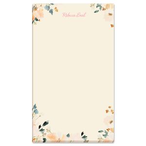 Blush Floral Personalized Notepad by FineStationery