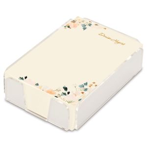 Blush Floral Personalized Notes in a Tray by FineStationery