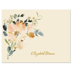Blush Floral Personalized Note Cards by FineStationery