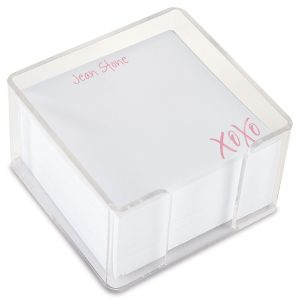 XOXO Personalized Note Sheets in a Cube by FineStationery