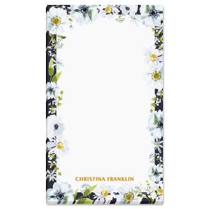 Midnight Blooms Personalized Notepad by FineStationery