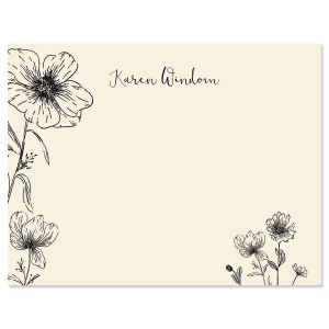 Floral Corners Correspondence Cards by FineStationery