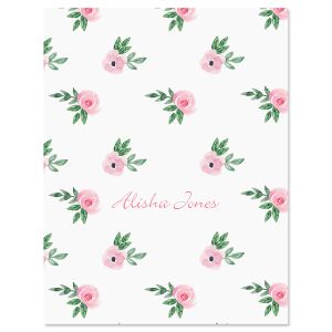 Watercolor Florals Personalized Note Cards by FineStationery