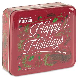 Happy Holidays Chocolate Fudge Tin