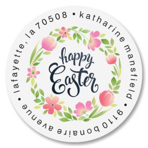 Easter Fun Round Address Labels