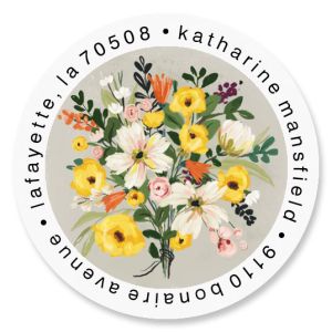 Tuesday Floral Round Address Labels