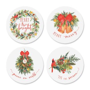 Leafy Christmas Envelope Seals (4 Designs)