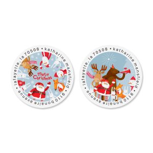 Christmas Cheers Round Address Labels (2 Designs)