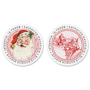 Joyeux Noel Round Address Labels (2 Designs)