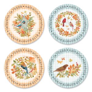 Joys of Autumn Round Address Labels (4 Designs)