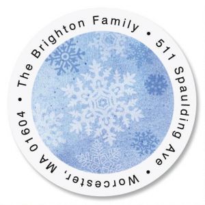 Snowflake Round Address Labels