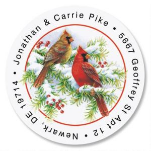 Cardinals Round Address Labels