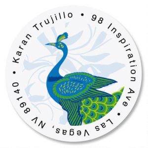 Peacock Luxe Round Label