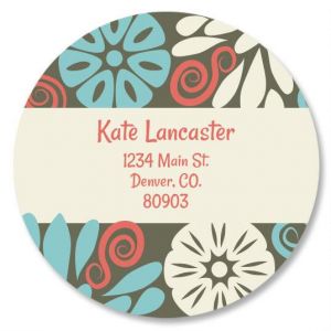 Vintage Bloom Round Address Labels