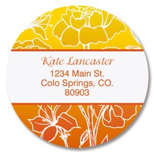 Sunny Round Address Labels