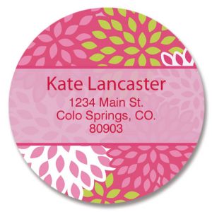 Pretty Pink Round Address Labels