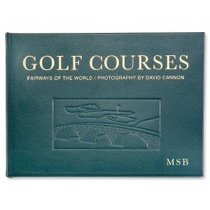 Golf Courses Personalized Green Leather-Bound Book