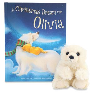 A Christmas Dream For Me Personalized Storybook with Plush Polar Bear