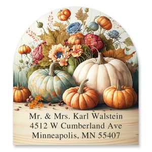 Pumpkins In Love Diecut Address Labels