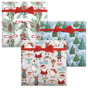 Fantasy Forest/Under The Mistletoe/Santa & Friends Jumbo Rolled Gift Wrap	