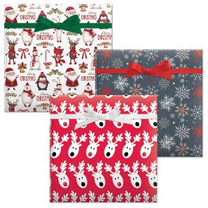 Tipsy Reindeer/Great Northwest/Winter Friends Jumbo Rolled Gift Wrap
