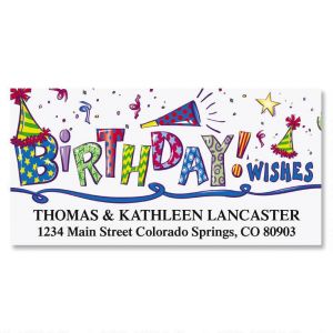 Birthday Wishes Deluxe Address Labels
