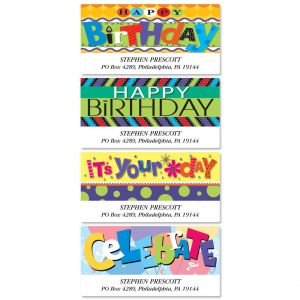 Bold Birthday Deluxe Address Labels  (4 Designs)