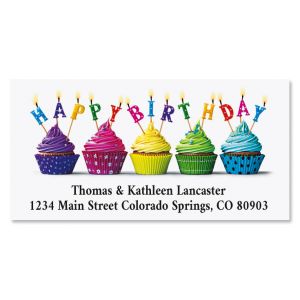 Cupcake Wishes Birthday Deluxe Address Labels
