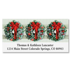 Wreaths In Snow Deluxe Address Label