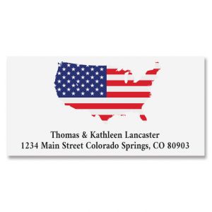 Patriotic Map Deluxe Address Labels