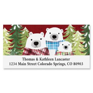 Christmas Bear Family Deluxe Address Labels