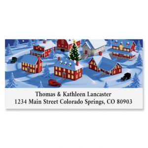 Christmas Town Deluxe Address Label